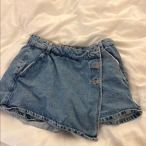 Stylish Denim Wrap Skort